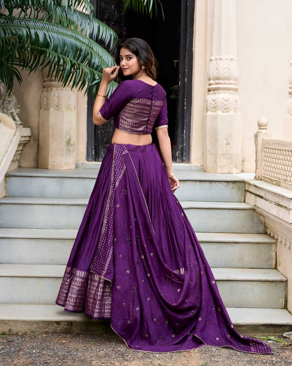 YNF CHANDERI SILK KESH134 PRIYADARSHI LEHENGAS WHOLESALE ZARI WORK WEDDING REDLEHENGAS MANUFACTURER - Deevit International