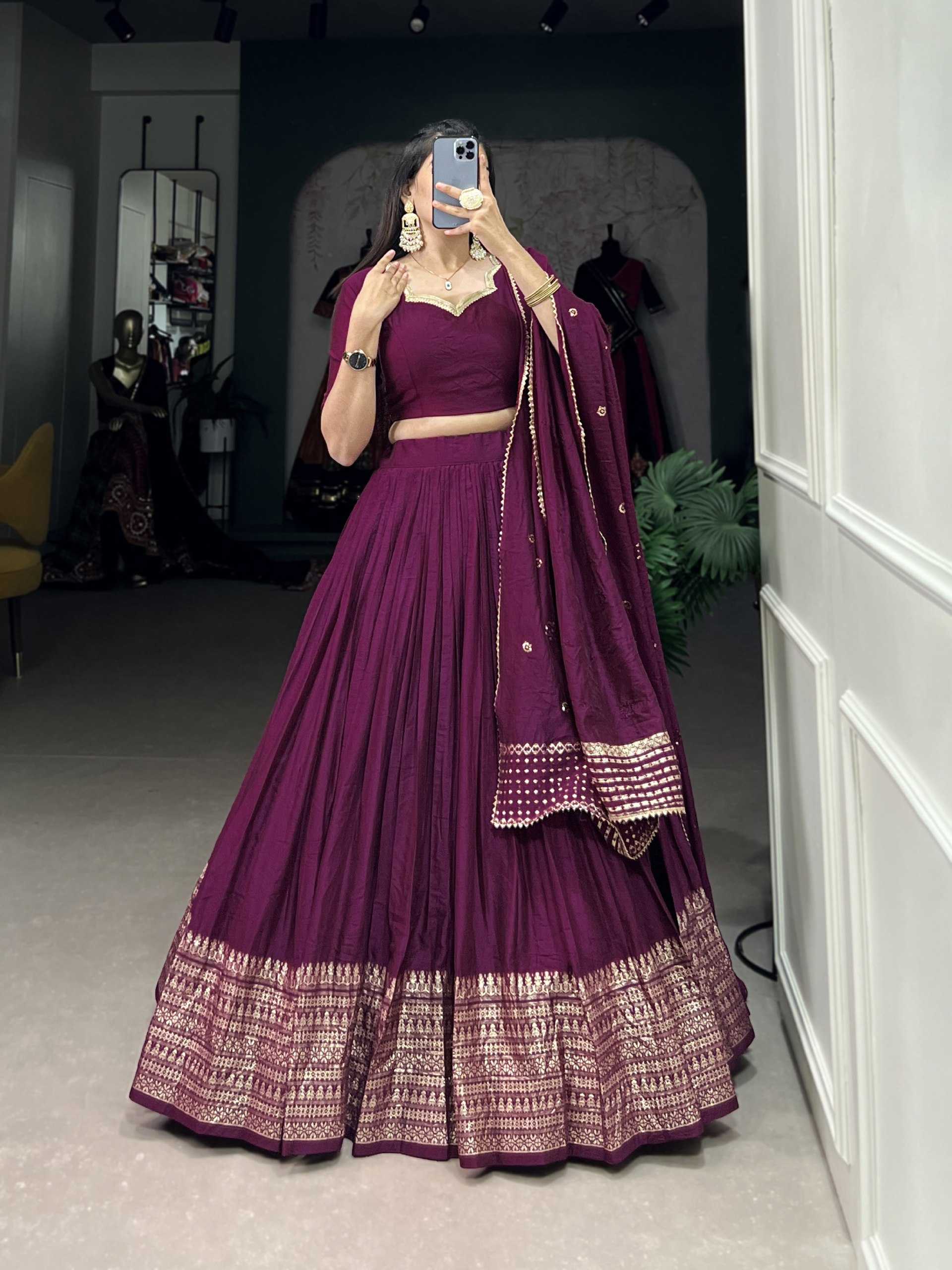 YNF CHANDERI SOFT KESH134 1906 LEHENGAS WHOLESALE LEHENGA WITH DUPATTA ZARI WORK SIMPLE LEHENGA WITH BLOUSE MANUFACTURER