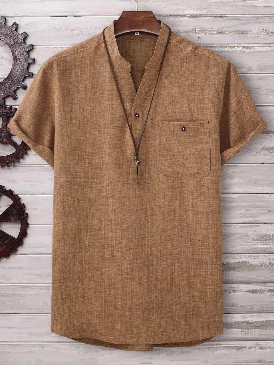 YNF KESH103 30 MENS WEAR WHOLESALE MNES SHIRT HALF SLEEVE MEN KURTA MEN PLAIN SHIRTS MANUFACTURER - Deevit International