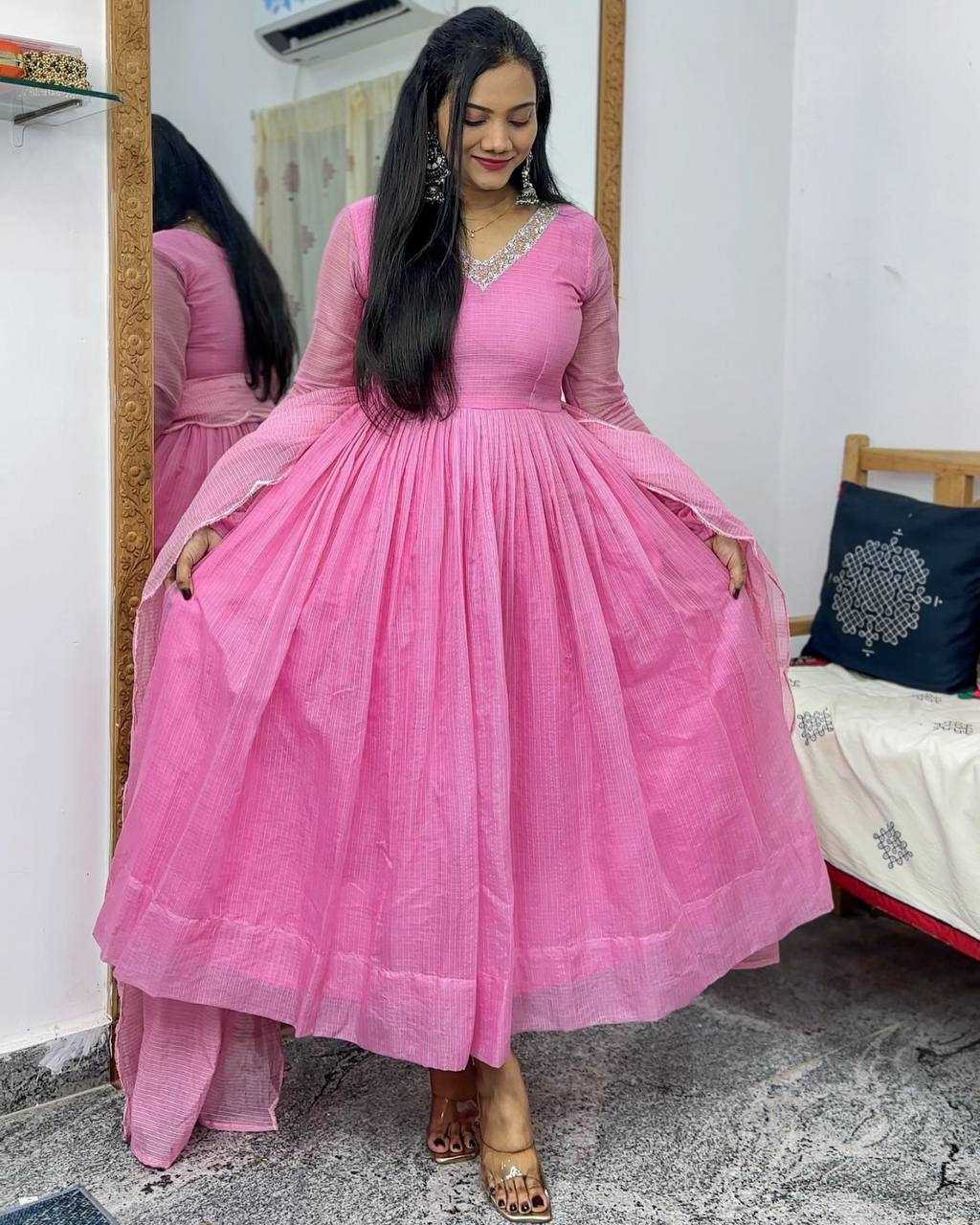 YNF KOTA CHEX RIN102 RCBA15 GOWNS WHOLESALE FANCY ANARKALI PINK GOWNS MANUFACTURER - Deevit International