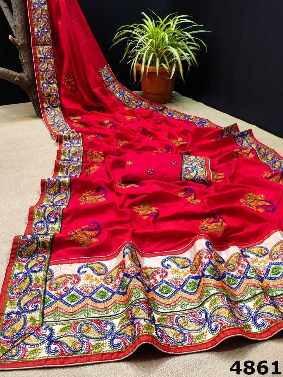 YNF SOFT SILK KESH114 4861 SILK SAREES WHOLESALE DESIGNER SILK SOFT SILK EMBROIDERED SILK SAREES MANUFACTURER - Deevit International