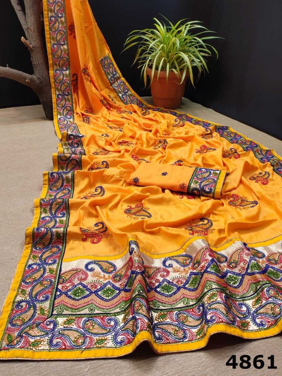 YNF SOFT SILK KESH114 4861 SILK SAREES WHOLESALE DESIGNER SILK SOFT SILK EMBROIDERED SILK SAREES MANUFACTURER - Deevit International