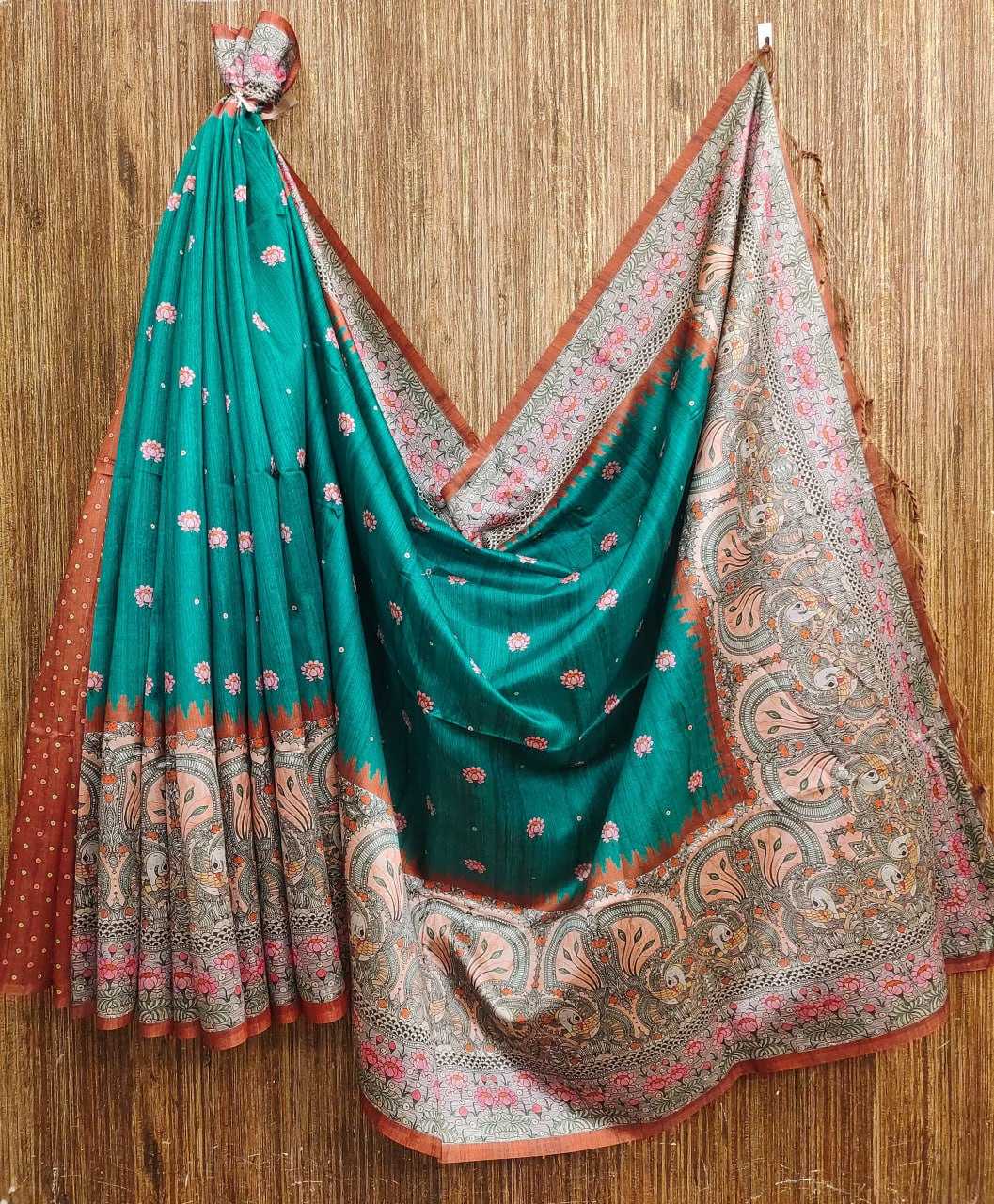 YNF TUSSAR SILK KESH165 RBN16 SILK SAREES  WHOLESALE SOFT SILK TUSSAR SILK PRINTED SILK KALAMKARI SILK SAREES MANUFACTURER