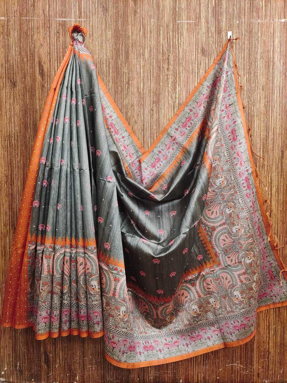 YNF TUSSAR SILK KESH165 RBN16 SILK SAREES  WHOLESALE SOFT SILK TUSSAR SILK PRINTED SILK KALAMKARI SILK SAREES MANUFACTURER