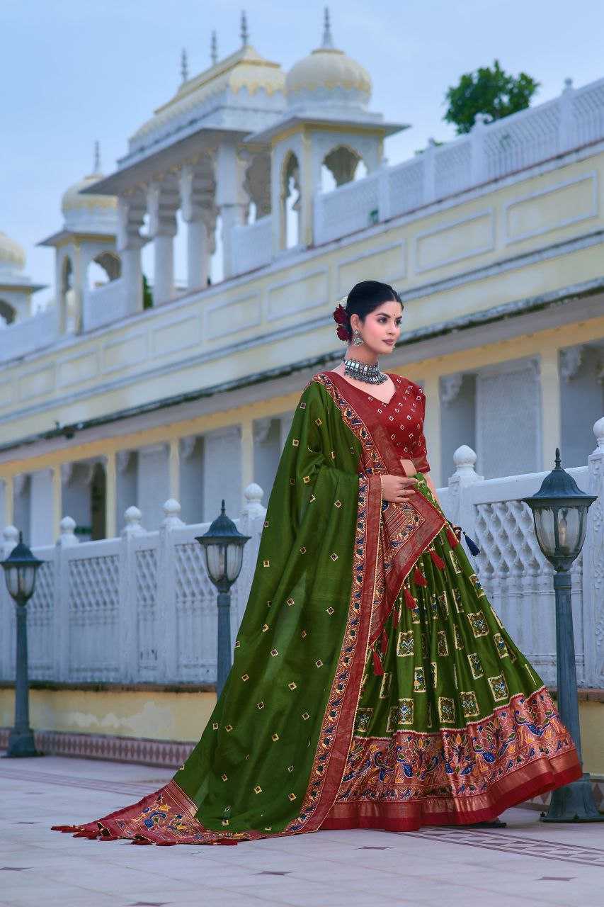 YNF TUSSAR SILK KESH187 Mor LEHENGAS WHOLESALE SILK TRADITIONAL PRINTED BANARASI LEHENGA WITH DUPTTA WEDDING LEHENGAS MANUFACTURER - Deevit International