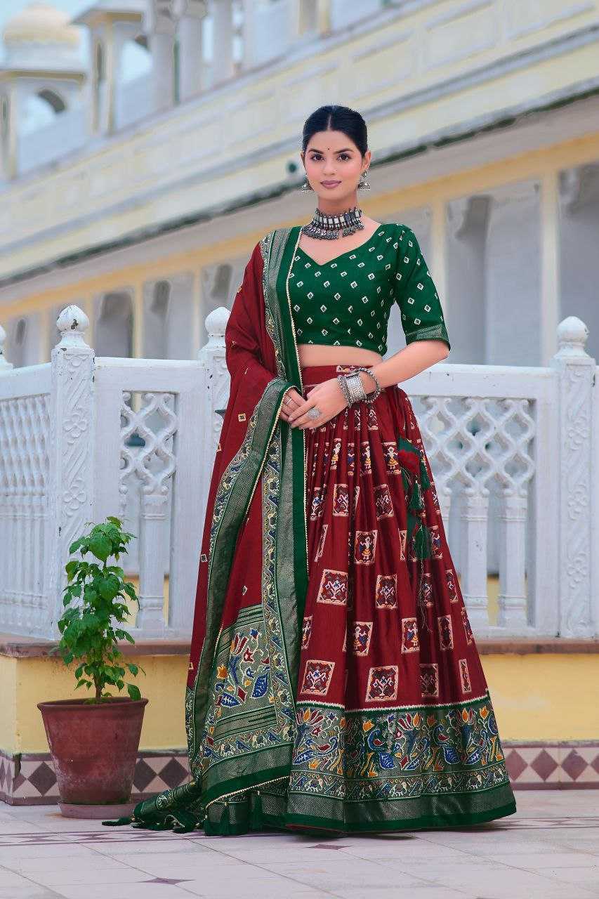 YNF TUSSAR SILK KESH187 Mor LEHENGAS WHOLESALE SILK TRADITIONAL PRINTED BANARASI LEHENGA WITH DUPTTA WEDDING LEHENGAS MANUFACTURER - Deevit International