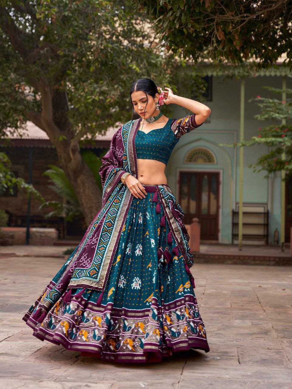 YNF TUSSAR SILK KESH187 Panchi LEHENGAS WHOLESALE SILK TRADITIONAL PRINTED LEHENGA WITH DUPTTA WEDDING LEHENGAS MANUFACTURER - Deevit International