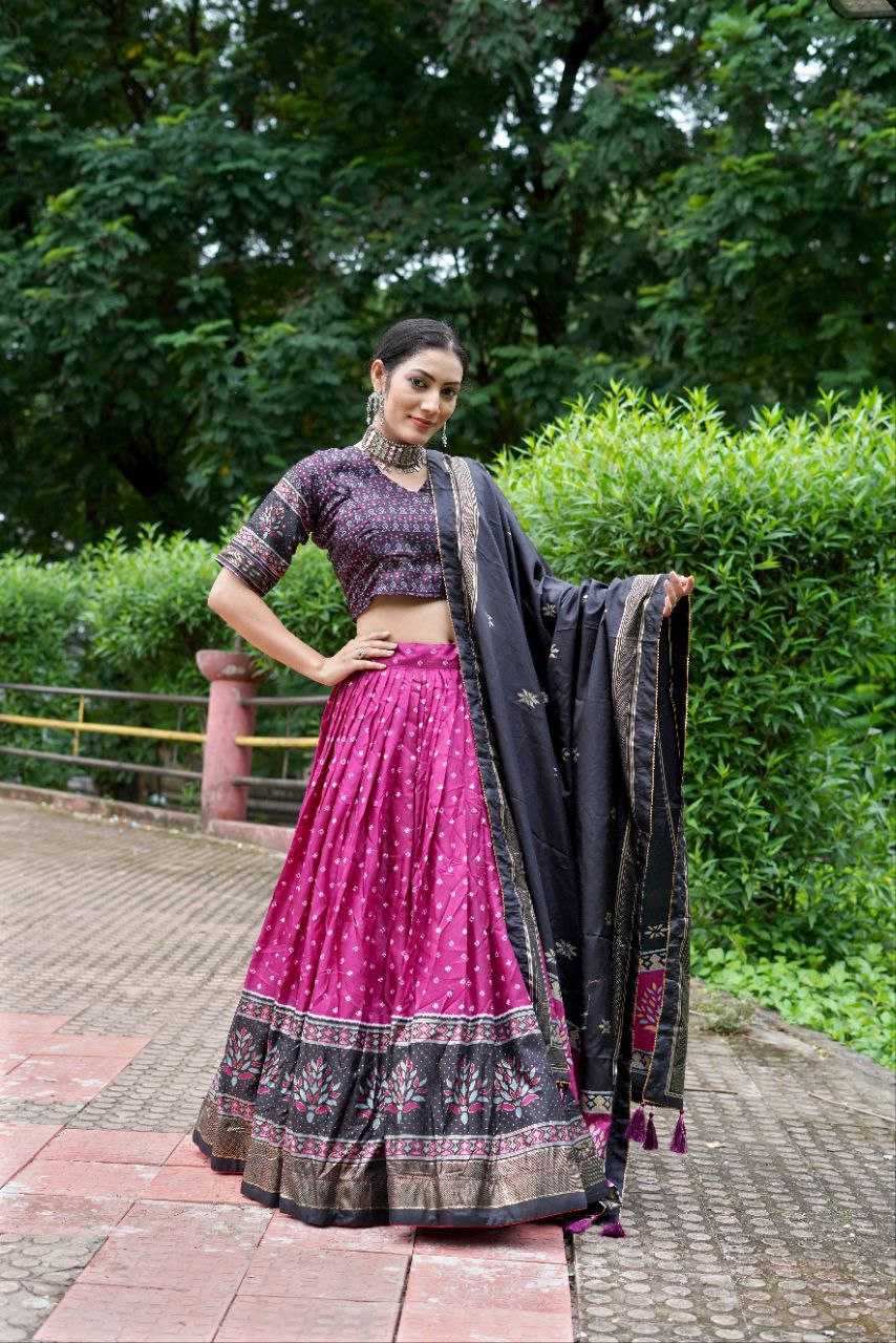 YNF TUSSAR SILK KESH187 Tree bandhni LEHENGAS WHOLESALE SILK TRADITIONAL PRINTED LEHENGA WITH DUPTTA WEDDING LEHENGAS MANUFACTURER - Deevit International