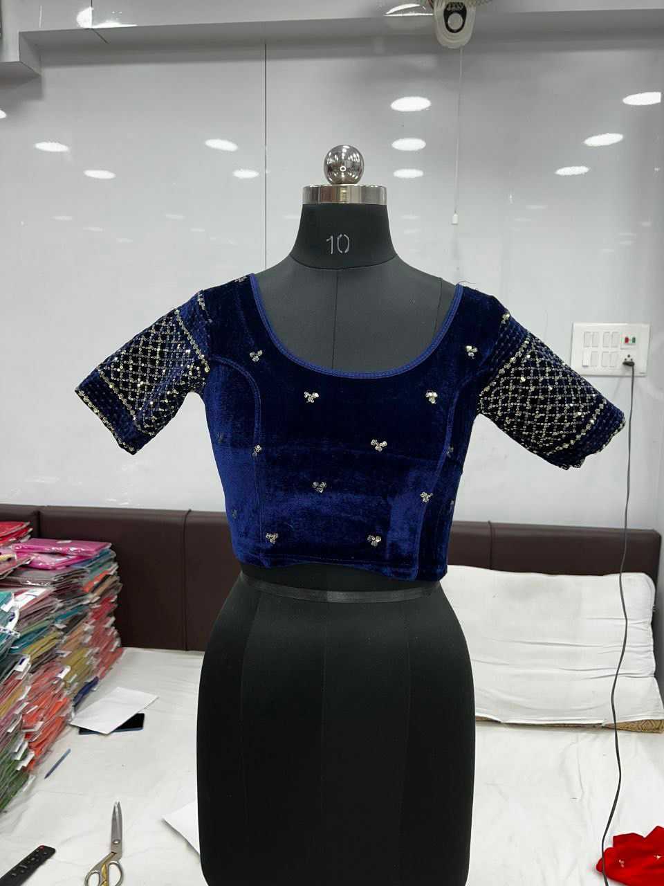 YNF VELVET KESH231 SAARA READYMADE BLOUSE WHOLESALE STRETCHABLE BLOUSE VELVET BLOUSE MANUFACTURER