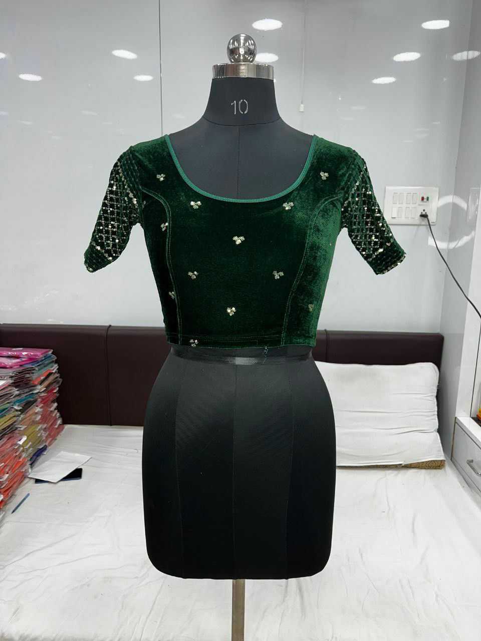 YNF VELVET KESH231 SAARA READYMADE BLOUSE WHOLESALE STRETCHABLE BLOUSE VELVET BLOUSE MANUFACTURER