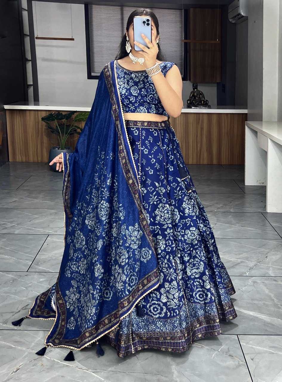 YNF ART SILK RIN119 7131 LEHENGAS WHOLESALE PRINTED SILK GOTA PATTI LEHENGAS MANUFACTURER - Deevit International