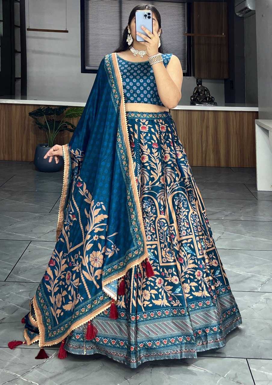 YNF ART SILK RIN119 7131 LEHENGAS WHOLESALE PRINTED SILK GOTA PATTI LEHENGAS MANUFACTURER - Deevit International