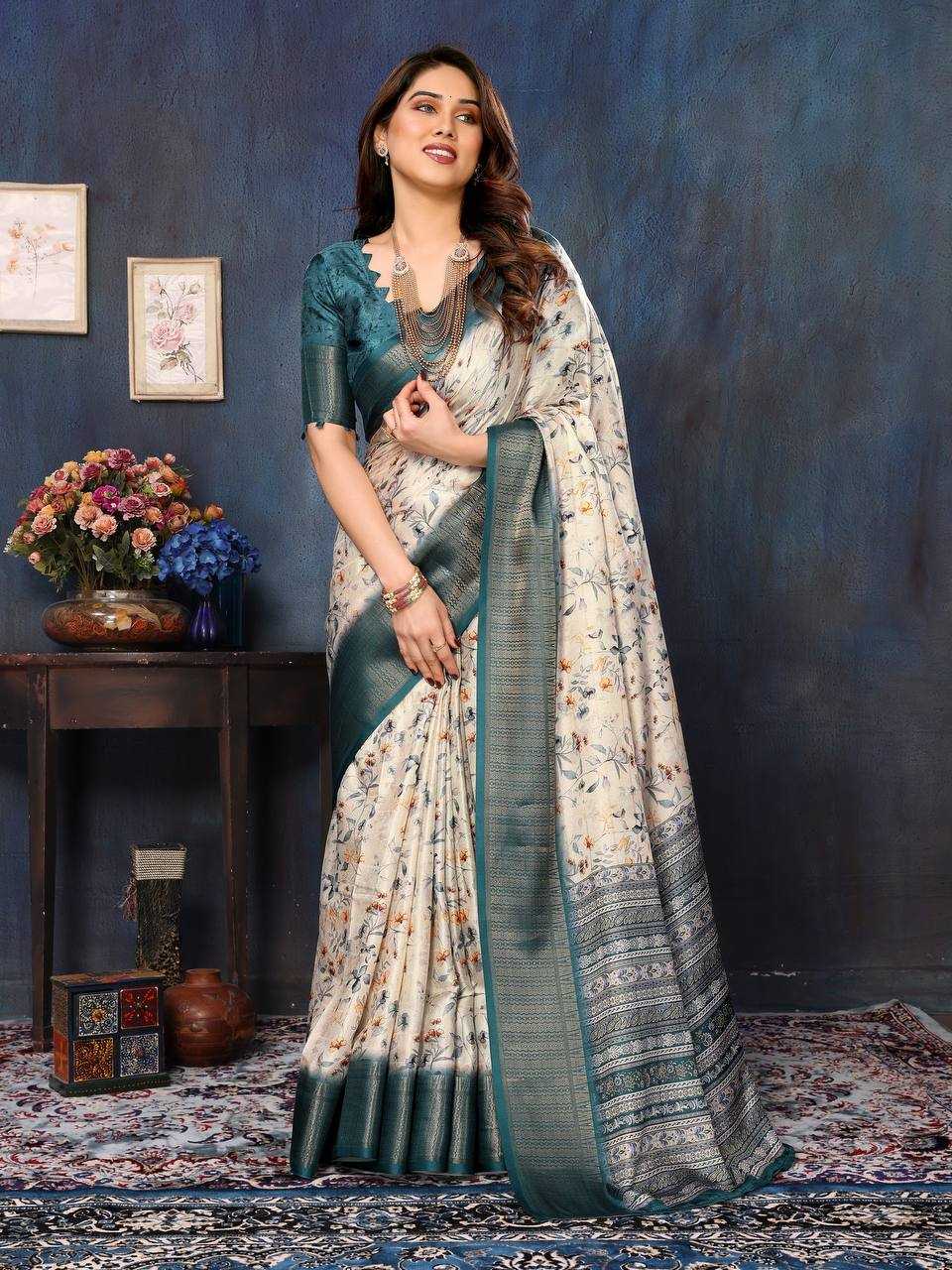 YNF BANARASI SOFT SILK KESH245 RNF12 SAREES WHOLESALE BANARASI SILK PRINTED SILK COTTON SILK SAREES MANUFACTURER - Deevit International