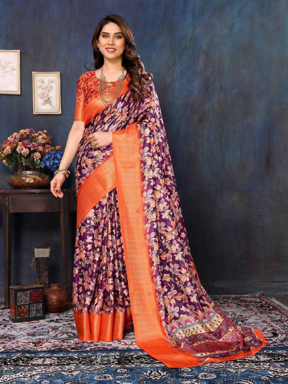 YNF BANARASI SOFT SILK KESH245 RNF12 SAREES WHOLESALE BANARASI SILK PRINTED SILK COTTON SILK SAREES MANUFACTURER - Deevit International