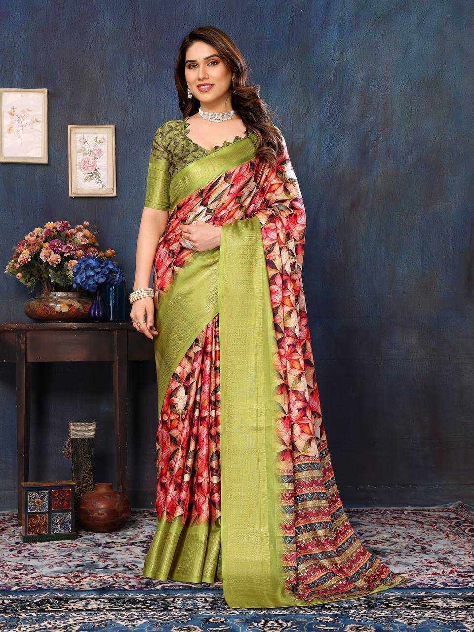 YNF BANARASI SOFT SILK KESH245 RNF12 SAREES WHOLESALE BANARASI SILK PRINTED SILK COTTON SILK SAREES MANUFACTURER - Deevit International