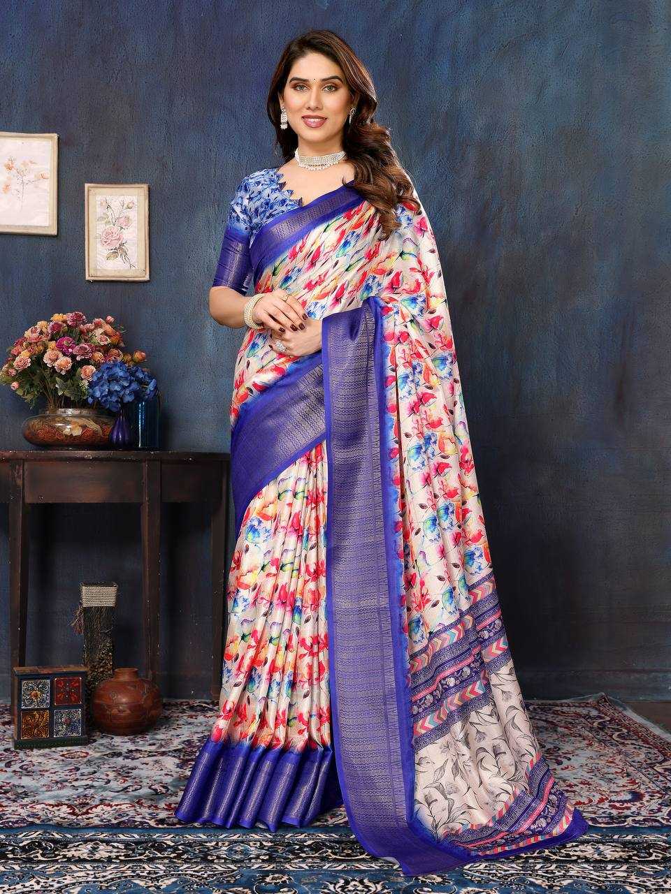 YNF BANARASI SOFT SILK KESH245 RNF12 SAREES WHOLESALE BANARASI SILK PRINTED SILK COTTON SILK SAREES MANUFACTURER - Deevit International