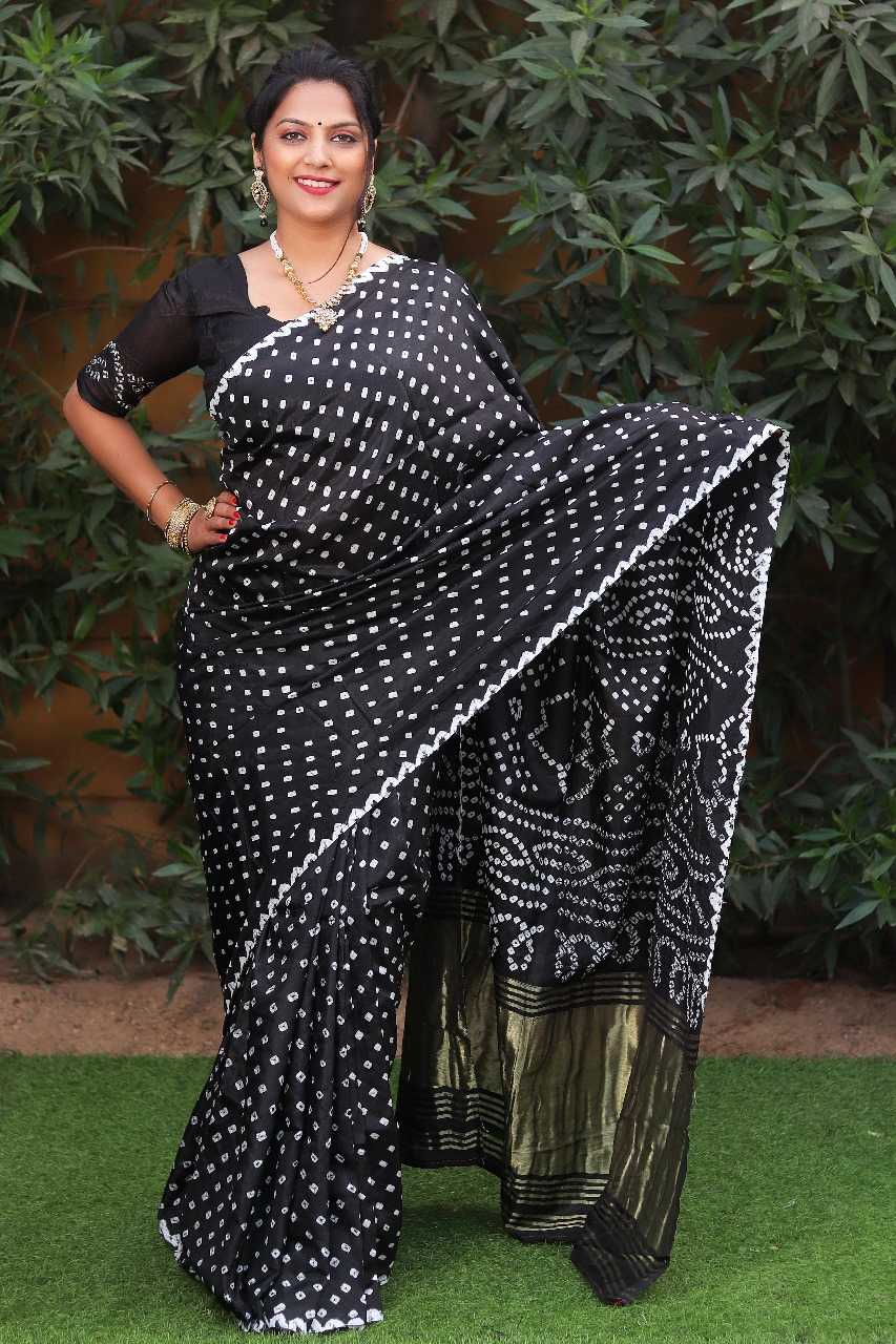 YNF BANDHANI SILK RIN144 SUHASINI SILK SAREES WHOLESALE BANDHANI GAJJI MODAL SILK SAREE FOR WEDDING SAREES MANUFACTURER - Deevit International