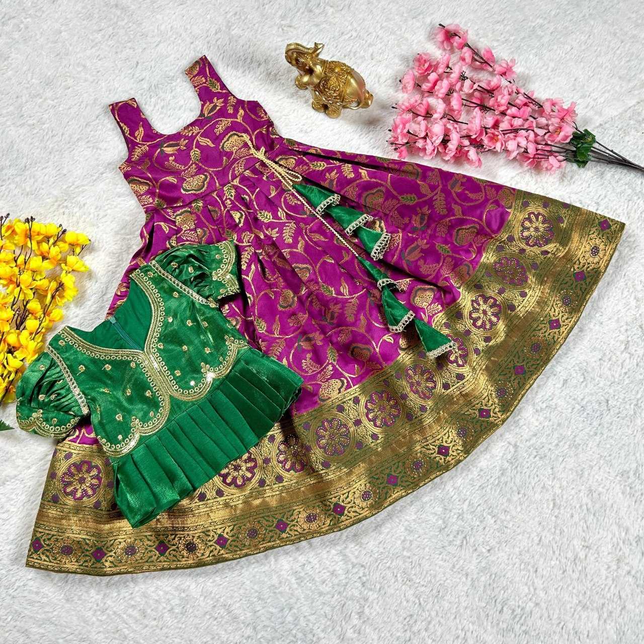 YNF BANGLORI SILK KESH109 RRKT87 KIDS WEAR WHOLESALE KIDS GOWNS MANUFACTURER - Deevit International