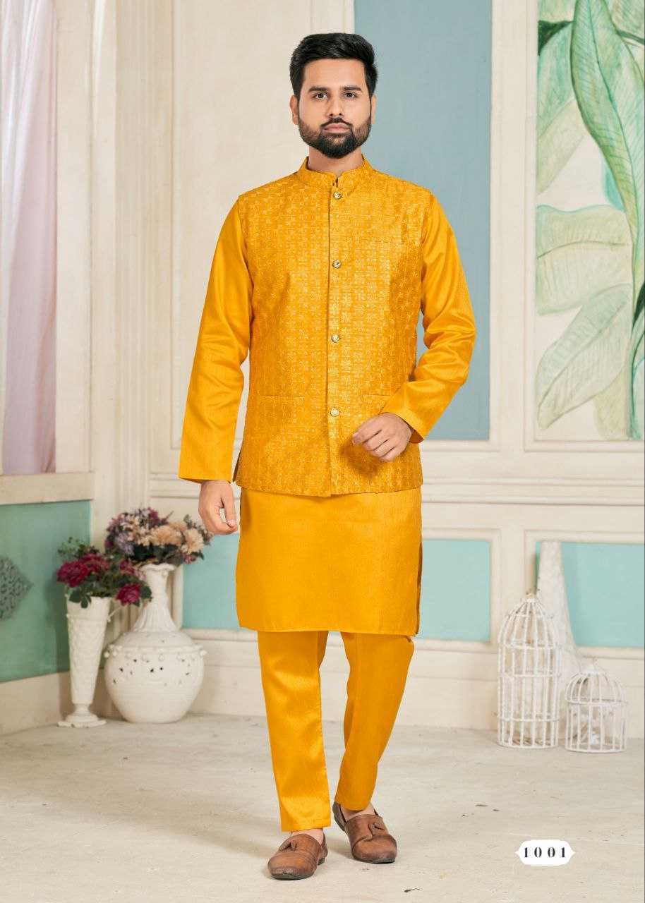 YNF BANGLORI SILK KESH246 SWAYAMVAR WHOLESALE MENS WEAR PATHANI SUIT SILK KURTA MANUFACTURER - Deevit International