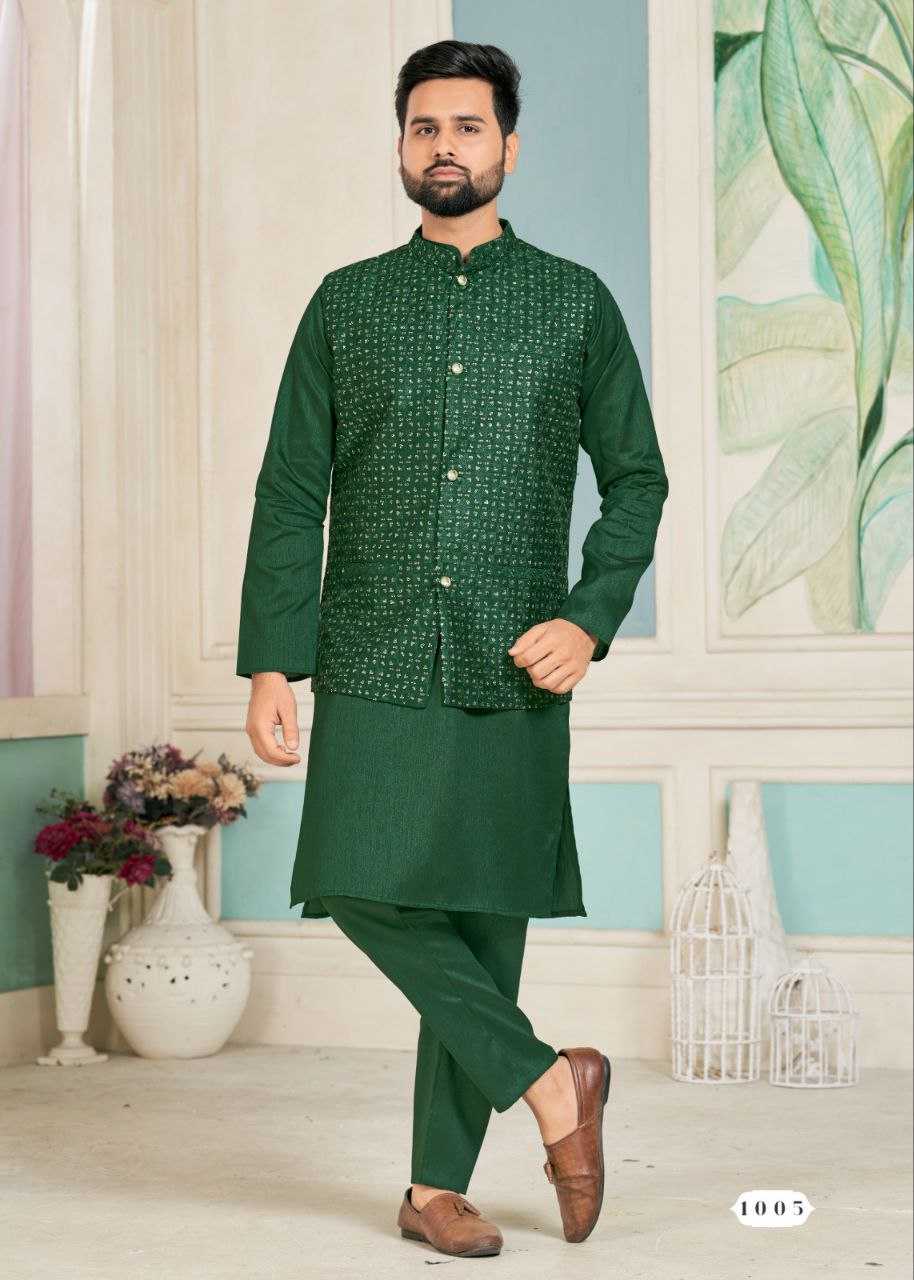 YNF BANGLORI SILK KESH246 SWAYAMVAR WHOLESALE MENS WEAR PATHANI SUIT SILK KURTA MANUFACTURER - Deevit International