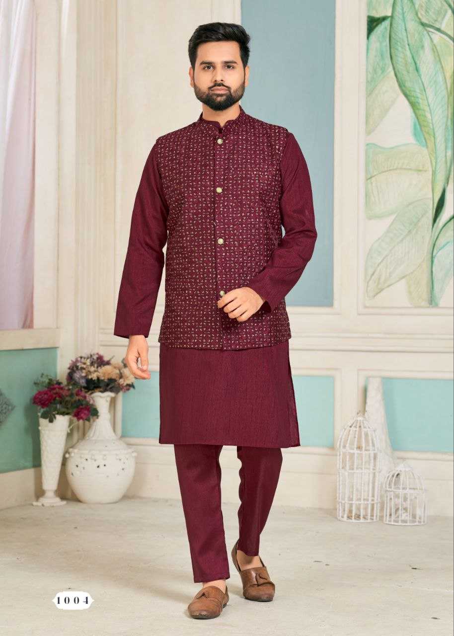 YNF BANGLORI SILK KESH246 SWAYAMVAR WHOLESALE MENS WEAR PATHANI SUIT SILK KURTA MANUFACTURER - Deevit International