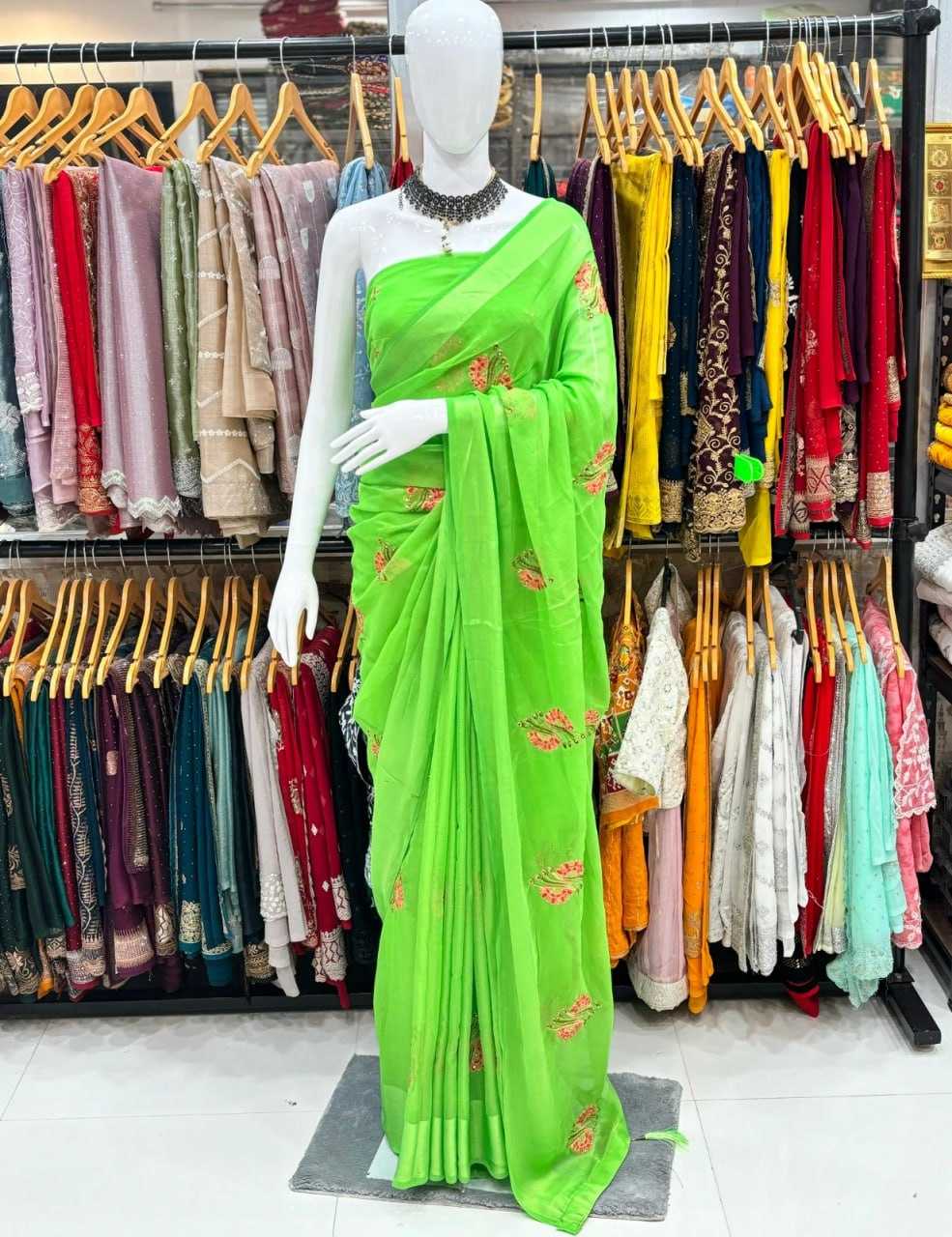 YNF CHIFFON KESH114 590 SAREES WHOLESALE TRADITIONAL CHIFFON EMBROIDERY LIGHT WEIGHT SAREES MANUFACTURER - Deevit International