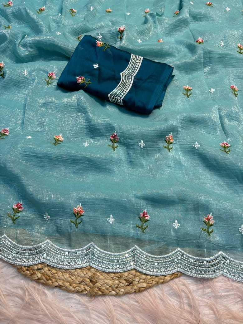 YNF CHIFFON KESH222 RUN135 SAREES WHOLESALE EMBROIDERY CHIFFON FANCY SAREES MANUFACTURER - Deevit International