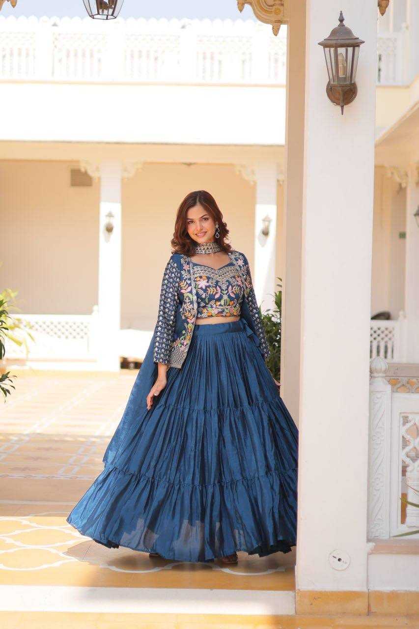 YNF CHINON KESH127 063 LEHENGAS WHOLESALE EMBROIDERED JACKET STYLE WEDDING LEHENGAS MANUFACTURER - Deevit International