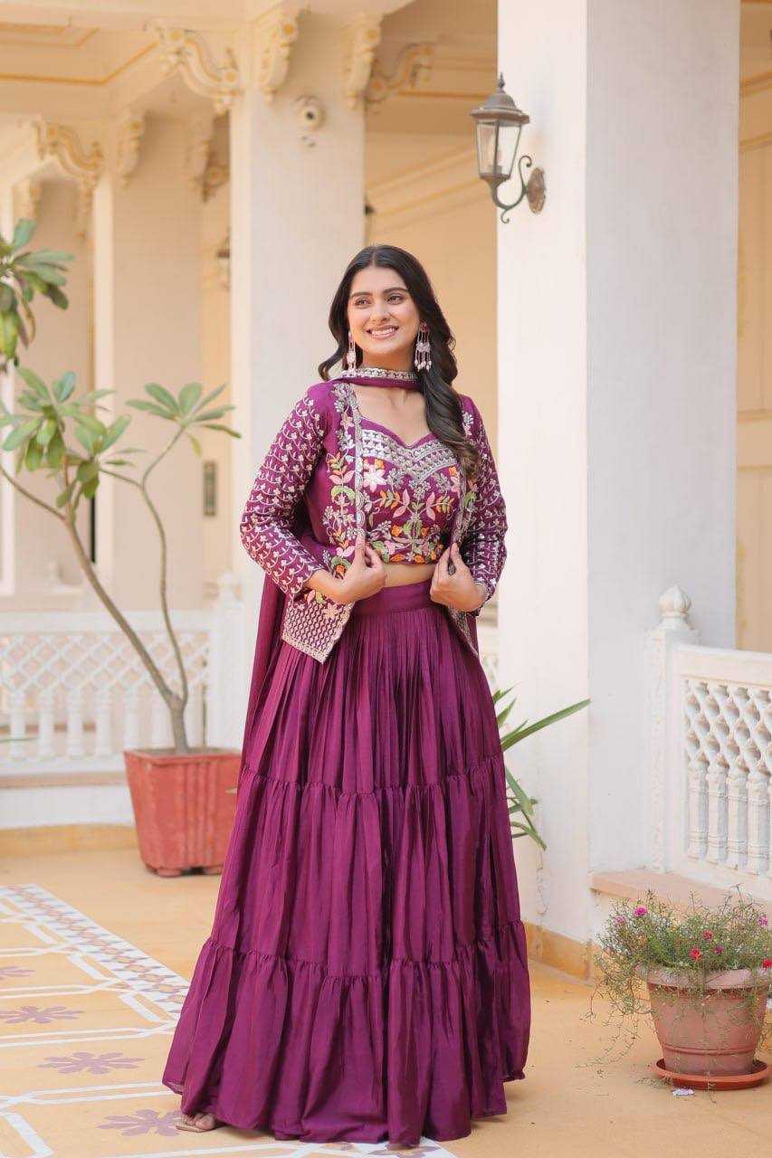 YNF CHINON KESH127 063 LEHENGAS WHOLESALE EMBROIDERED JACKET STYLE WEDDING LEHENGAS MANUFACTURER - Deevit International