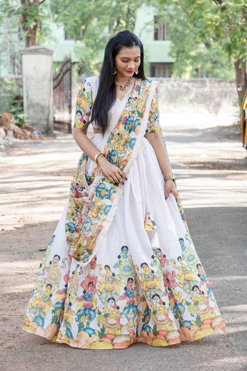 YNF CHINON KESH163 51 LEHENGAS WHOLESALE KALAMKARI TRADITIONAL PRINTED LEHENGAS MANUFACTURER - Deevit International