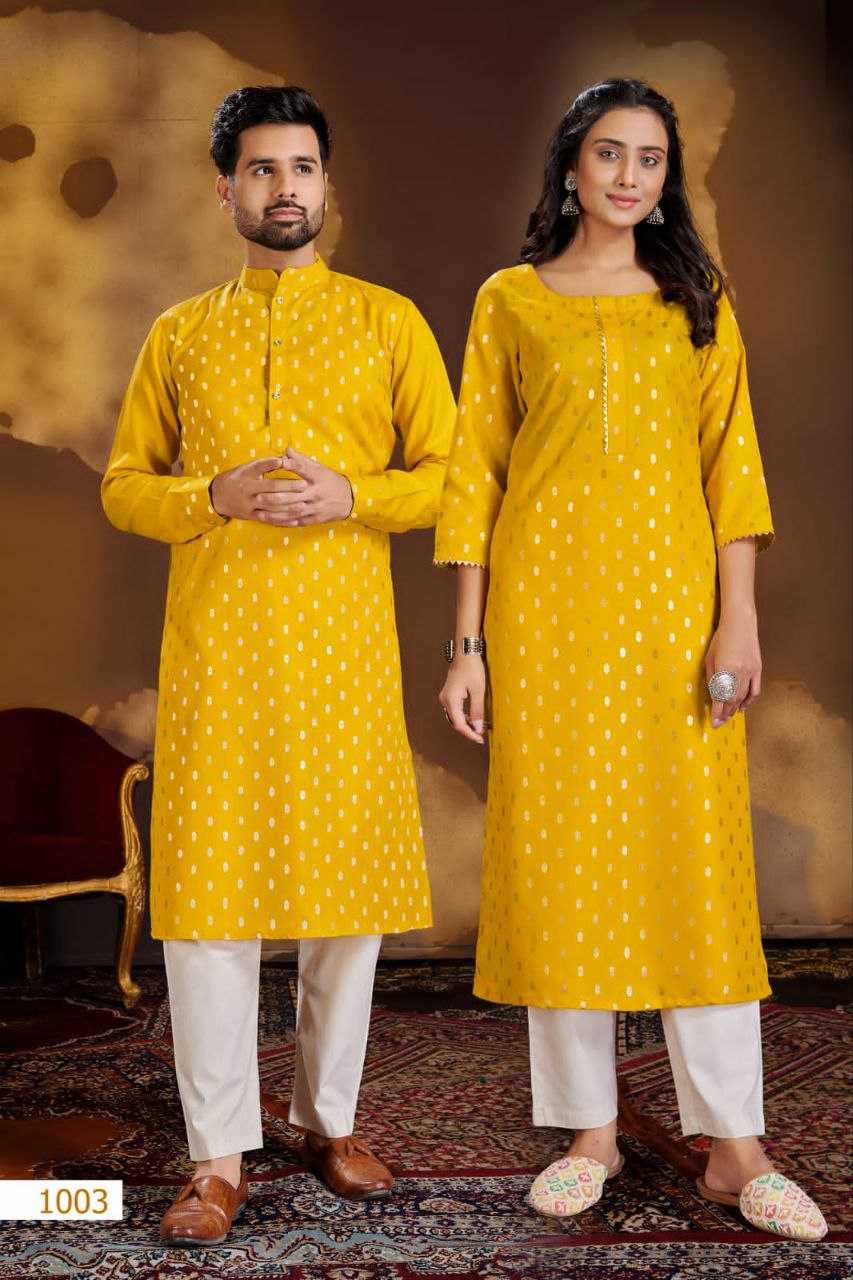 YNF COTTON KESH246 Couple Dream COUPLE WEAR WHOLESALE MENS KURTA PAYJAM & FEMALE KURTIS BOTTOM MANUFACTURER - Deevit International