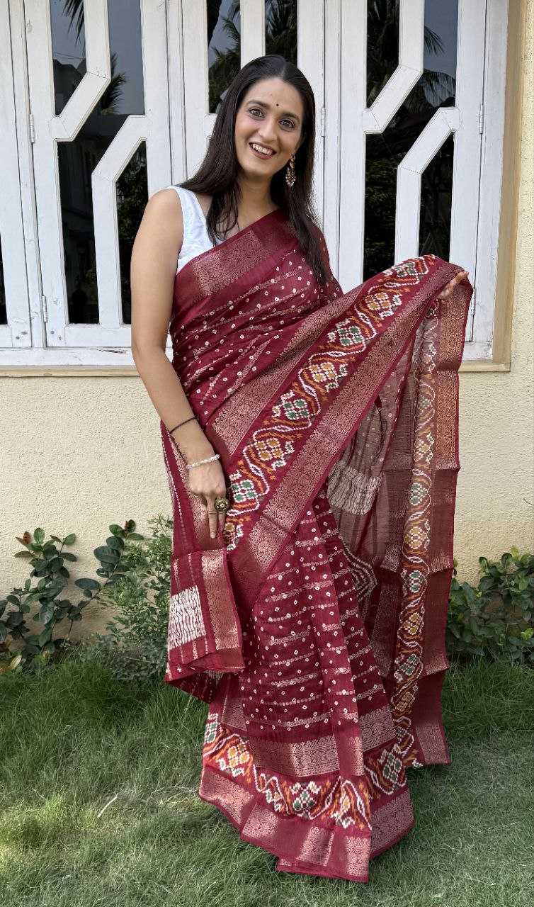 YNF COTTON SILK KESH117 RWC55 SAREES WHOLESALE SILK ZARI BORDER RED COTTON SAREES MANUFACTURER - Deevit International