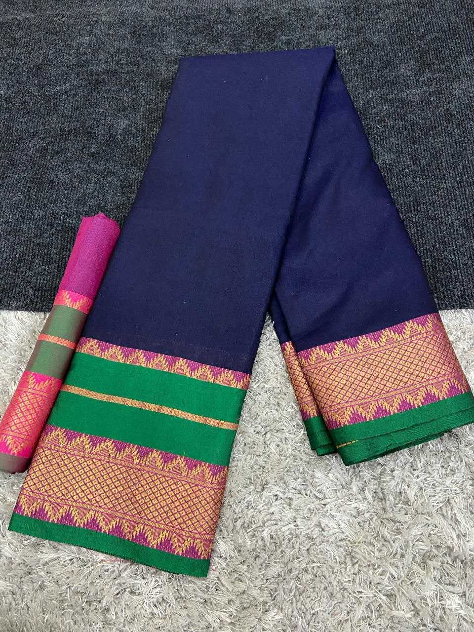 YNF COTTON SILK KESH245 RNF03 SAREES WHOLESALE JACQUARD ZARI BORDER COTTON SILK SAREES MANUFACTURER - Deevit International