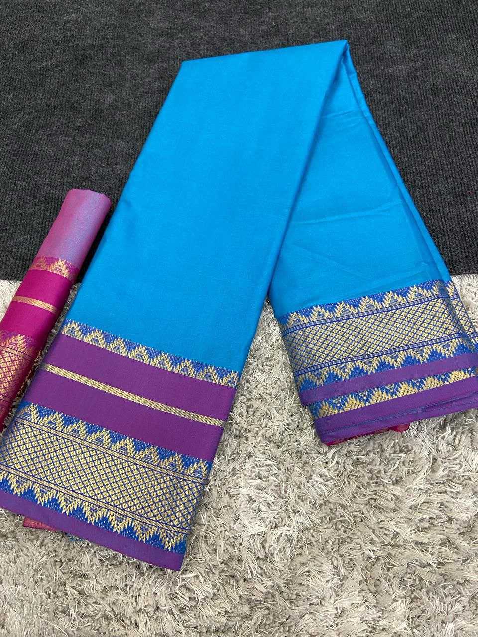 YNF COTTON SILK KESH245 RNF03 SAREES WHOLESALE JACQUARD ZARI BORDER COTTON SILK SAREES MANUFACTURER - Deevit International