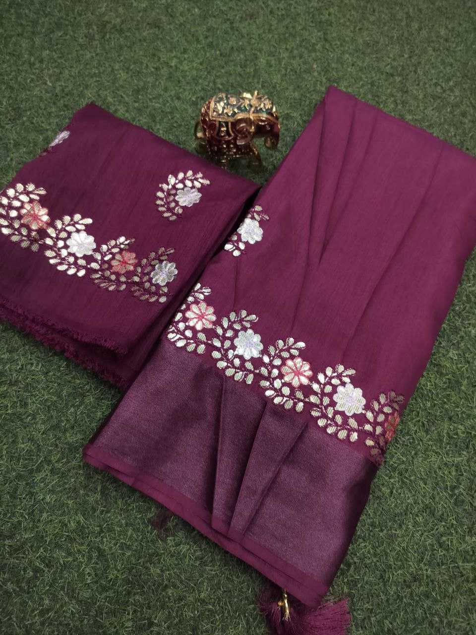 YNF DOLA SILK KESH179 AHB107 SILK SAREES WHOLESALE DOLA SILK ZARI BORDERED SILK MAROON SILK SAREES MANUFACTURER - Deevit International