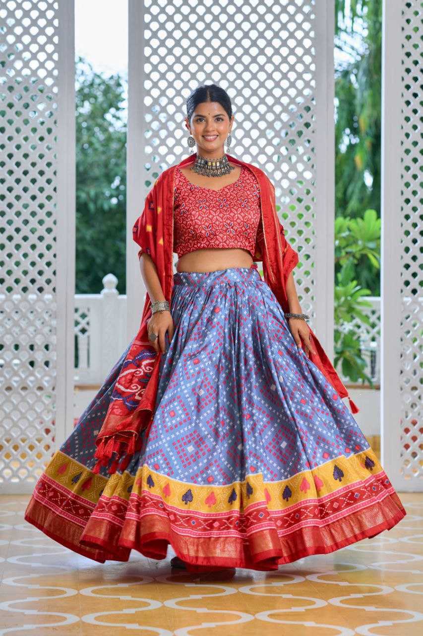 YNF DOLA SILK KESH243 Amisha LEHENGAS WHOLESALE SILK PRINTED LEHENGA WITH DUPTTA LEHENGAS MANUFACTURER - Deevit International