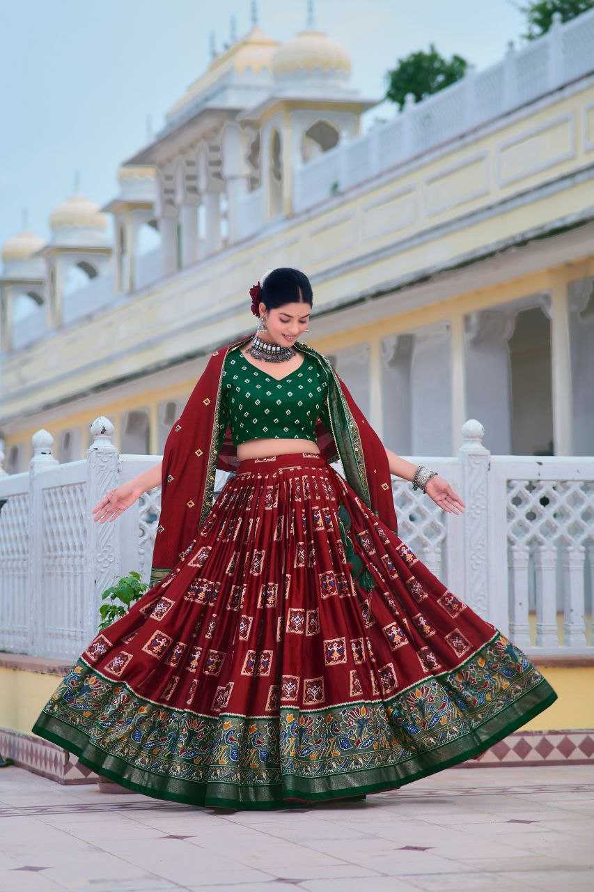 YNF DOLA SILK KESH243 Mor LEHENGAS WHOLESALE SILK PRINTED TRADITIONAL LEHENGA WITH DUPTTA LEHENGAS MANUFACTURER - Deevit International