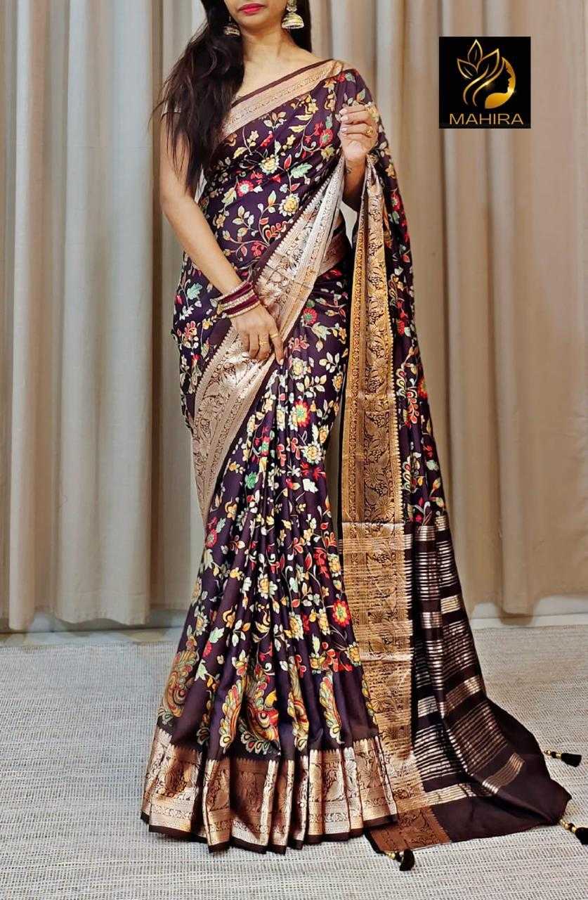 YNF DOLA SILK RIN149 MKD152 SILK SAREES WHOLESALE DOLA SILK ZARI BORDER SILK PRINTED SILK KALAMKARI SILK SAREES MANUFACTURER - Deevit International