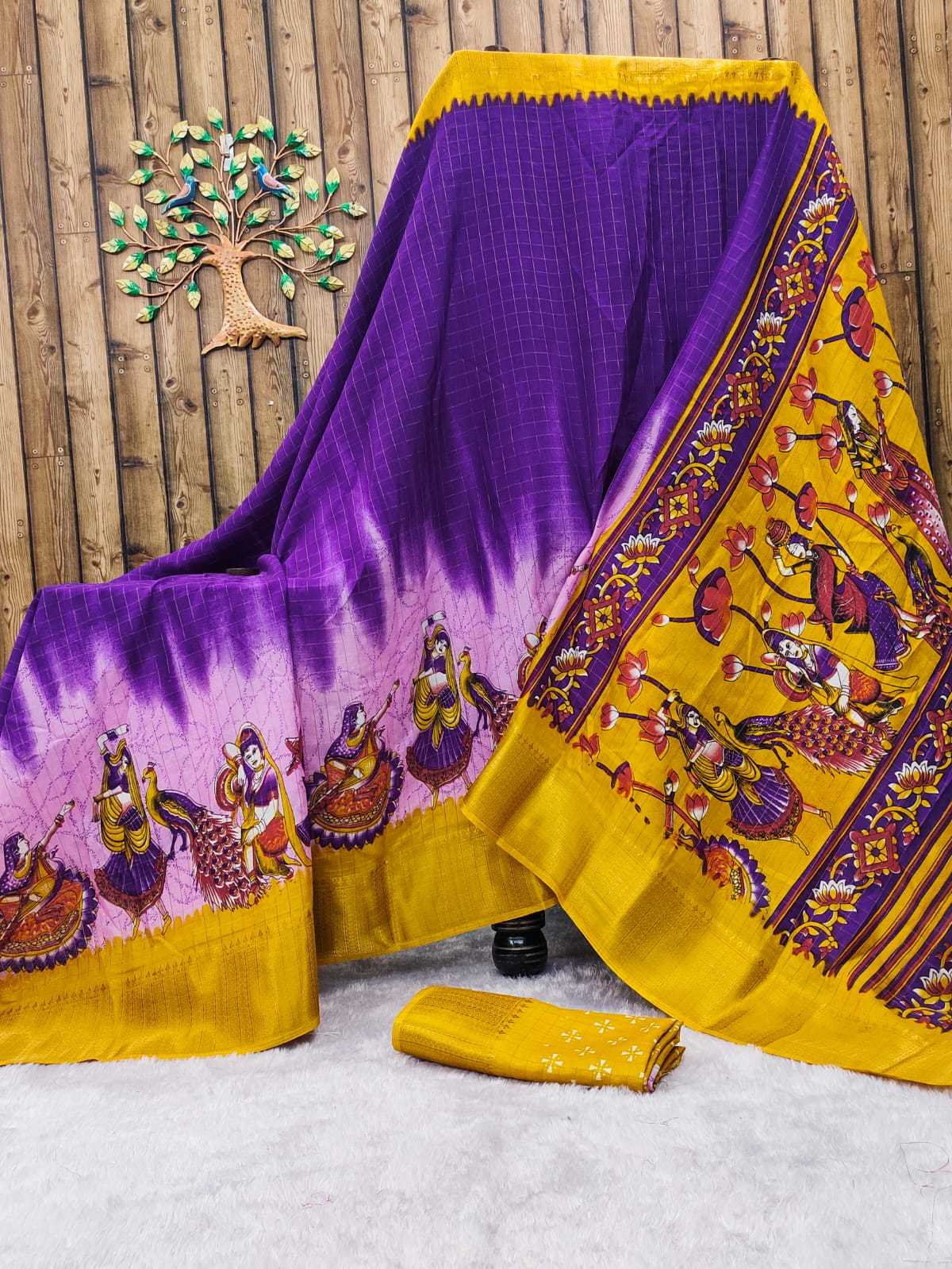 YNF DOLA SILK RIN149 MKD166 SILK SAREES WHOLESALE DOLA SILK ZARI BORDER SILK PRINTED SILK SAREES MANUFACTURER - Deevit International