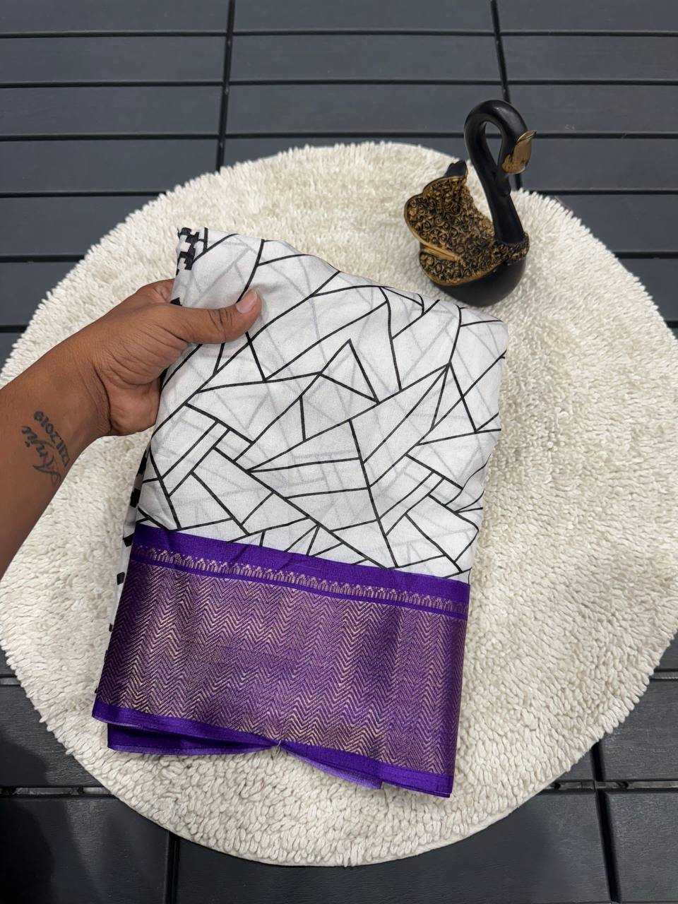 YNF DOLA SILK RIN179 770 SILK SAREES WHOLESALE DOLA SILK PRINTED SILK WHITE SILK SAREES MANUFACTURER - Deevit International