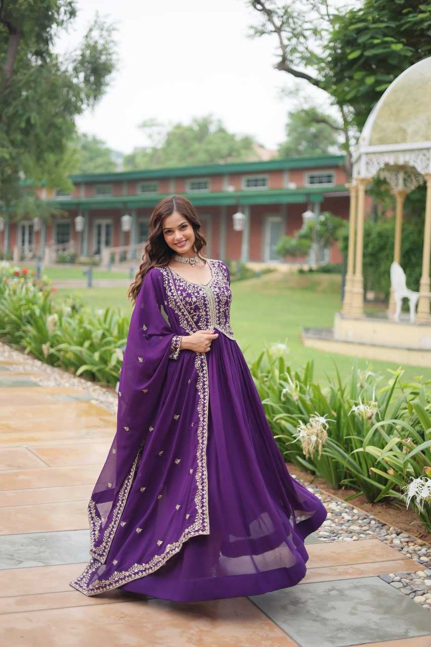 YNF FAUX BLOOMING KESH132 9202 GOWNS WHOLESALE WEDDING EMBROIDERY ANARKALI GOWNS MANUFACTURER - Deevit International