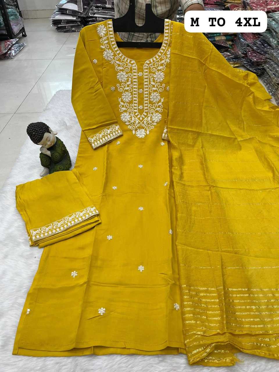 YNF HEAVY ROMAN SILK KESH258 VDA43 SUIT & DRESSES WHOLESALE EMBROIDEREY WEDDING LADIES SILK SUITS MANUFACTURE - Deevit International