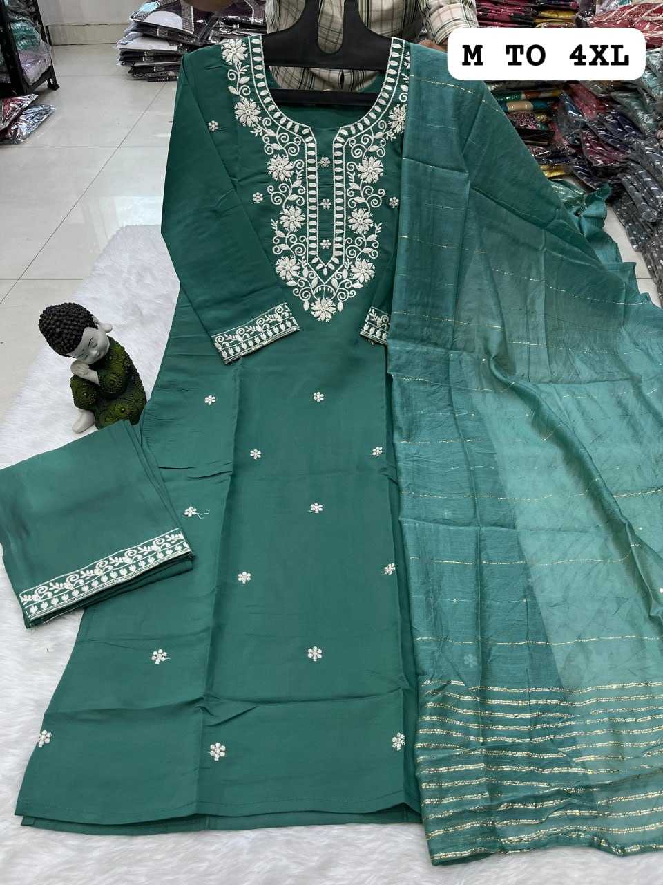 YNF HEAVY ROMAN SILK KESH258 VDA43 SUIT & DRESSES WHOLESALE EMBROIDEREY WEDDING LADIES SILK SUITS MANUFACTURE - Deevit International