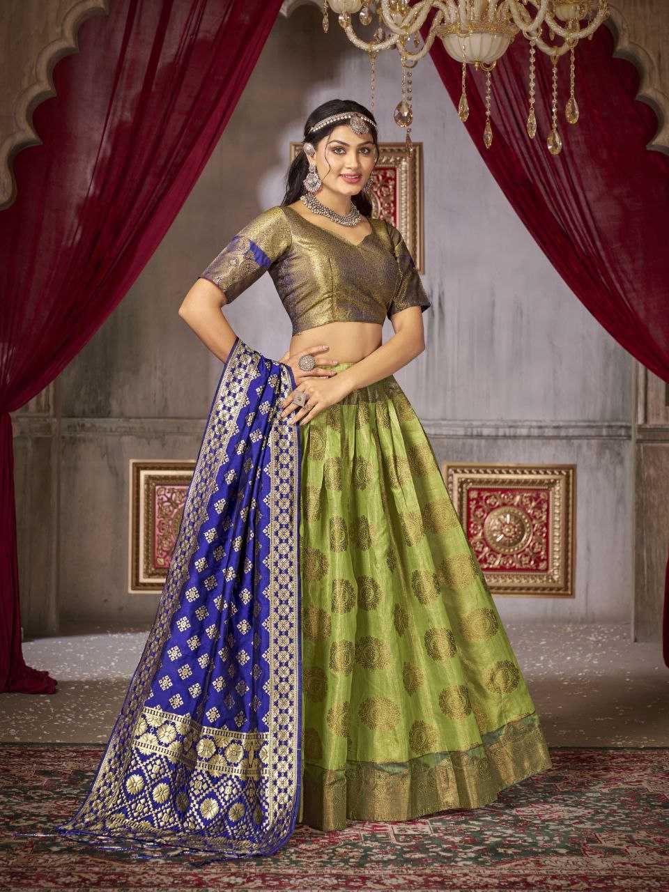 YNF JACQUARD KESH246 SHREE LEHENGAS WHOLESALE TRADITIONAL LEHENGA SILK ZARI WORK LEHENGAS MANUFACTURER - Deevit International