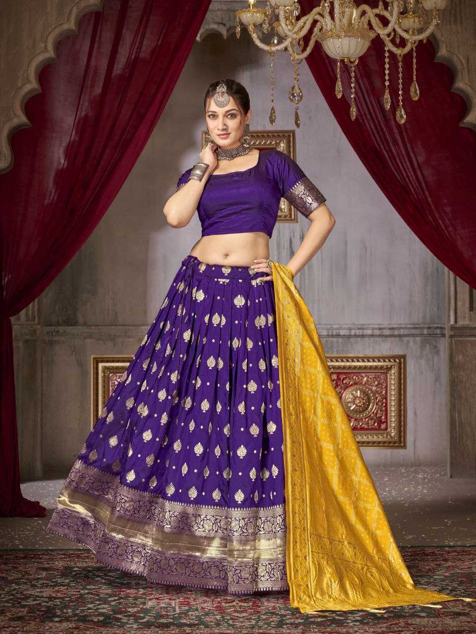 YNF JACQUARD KESH246 SHREE LEHENGAS WHOLESALE TRADITIONAL LEHENGA SILK ZARI WORK LEHENGAS MANUFACTURER - Deevit International