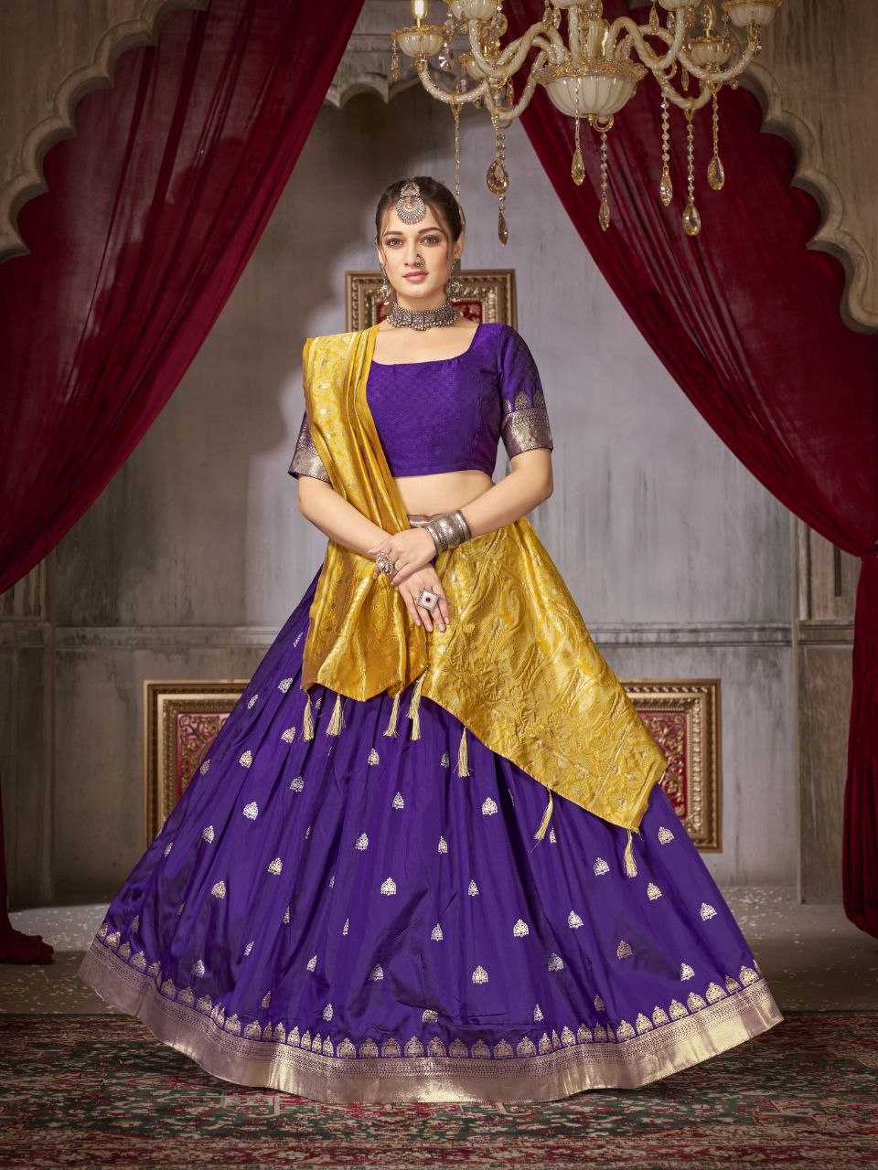 YNF JACQUARD KESH246 SHREE LEHENGAS WHOLESALE TRADITIONAL LEHENGA SILK ZARI WORK LEHENGAS MANUFACTURER - Deevit International