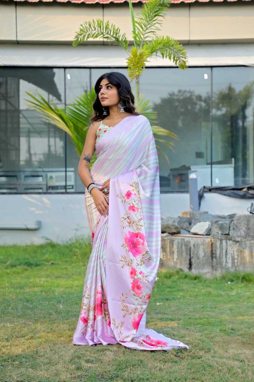 YNF JAPAN SARTIN KESH254 SUA03 SAREES WHOLESALE PRINTED PARTY WEAR SATIN SAREES MANUFACTURER - Deevit International