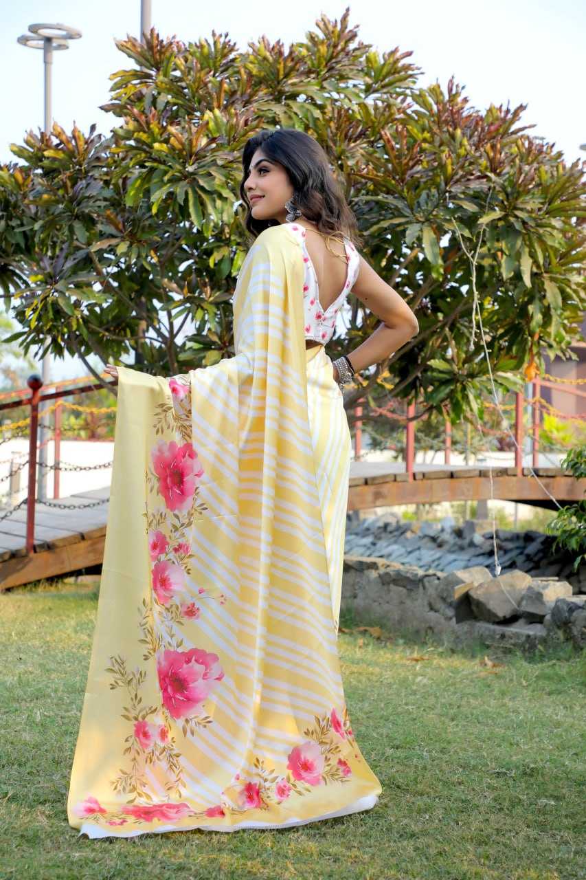 YNF JAPAN SARTIN KESH254 SUA03 SAREES WHOLESALE PRINTED PARTY WEAR SATIN SAREES MANUFACTURER - Deevit International