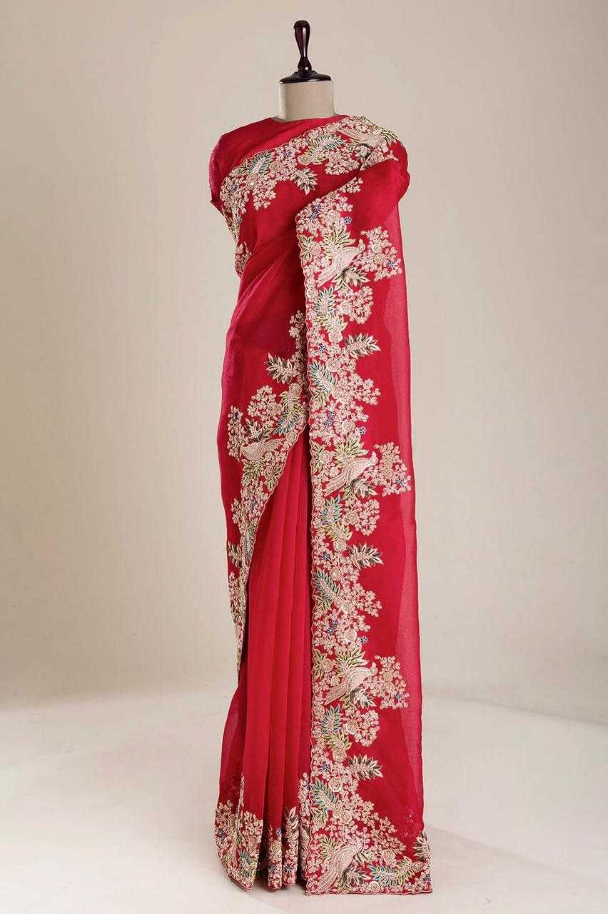 YNF JIMMY CHOO RIN134 0306 SAREES WHOLESALE SEQUENCE CUT WORK EMBROIDERED JIMMY CHOO SAREES MANUFACTURER - Deevit International