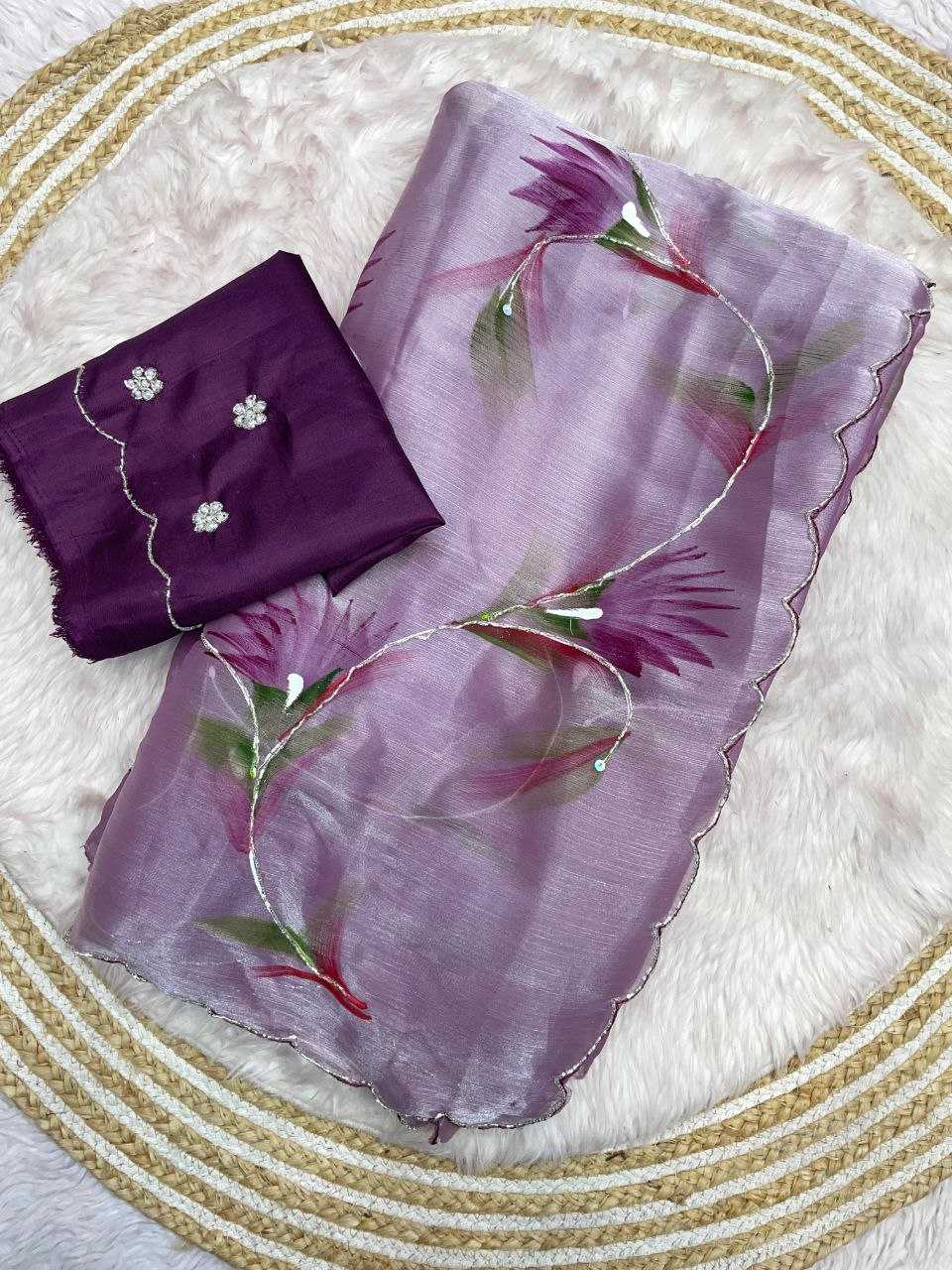 YNF JIMMY CHOO RIN143 482 SAREES WHOLESALE JIMMY CHOO PRINTED HAND WORK PARTY WEAR SAREES MANUFACTURER - Deevit International